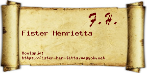 Fister Henrietta névjegykártya