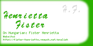 henrietta fister business card